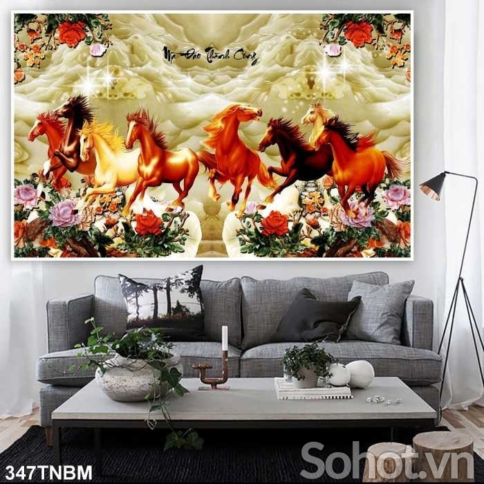 Tranh gạch 3d phong thủy phòng khách - 699NCC