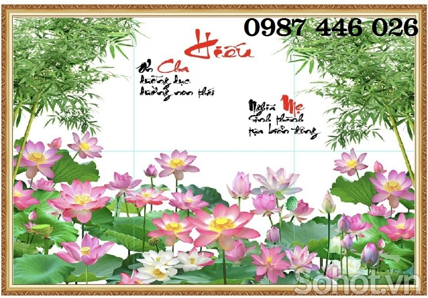Gạch tranh  hoa sen ngọc bích HP7282