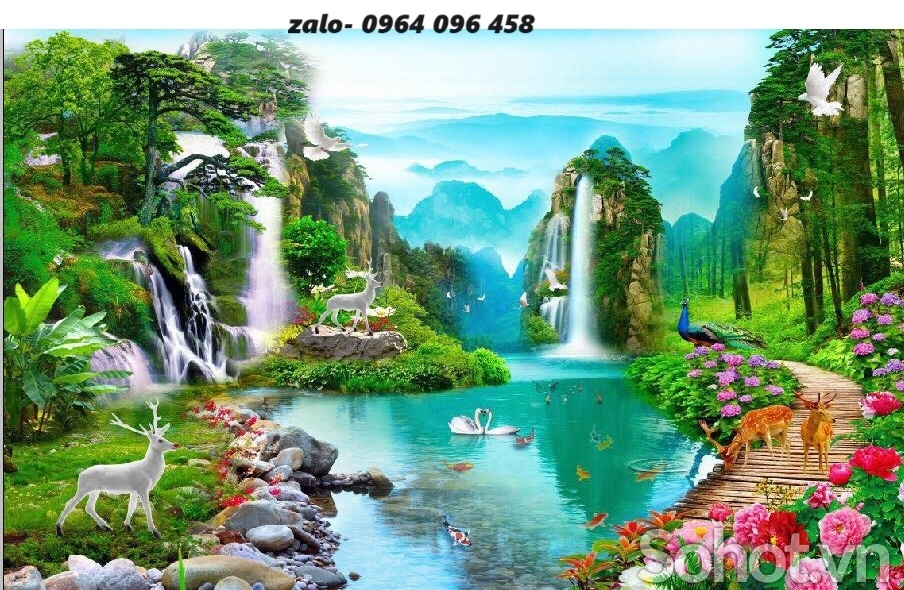 Tranh gạch 3d ốp tường phong cảnh đồng quê - NC444