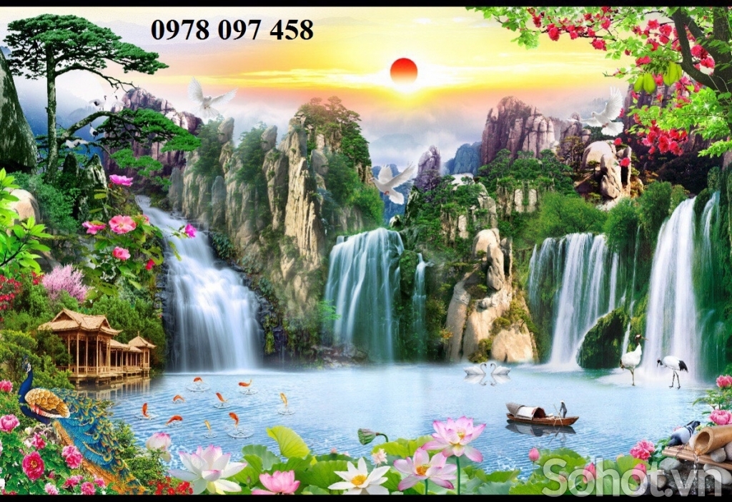 Tranh gạch men 3D - phong cảnh