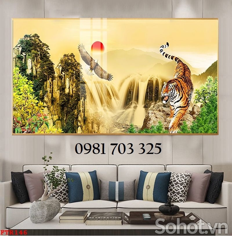 Tranh gạch hổ phong thủy đẹp