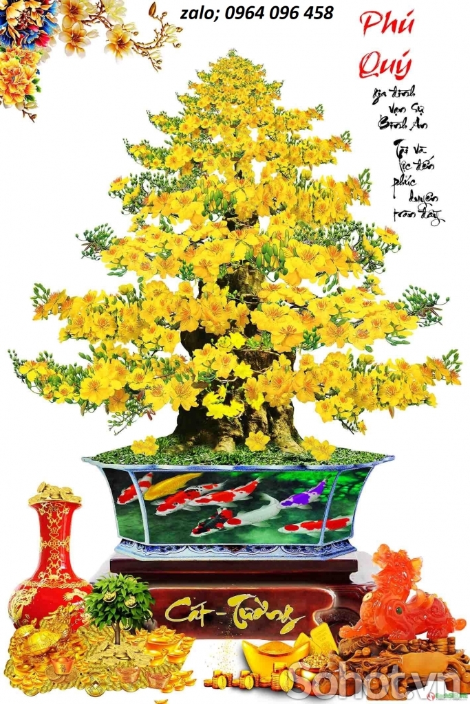 Gạch tranh 3d dán tường mẫu cây mai - 544ZL