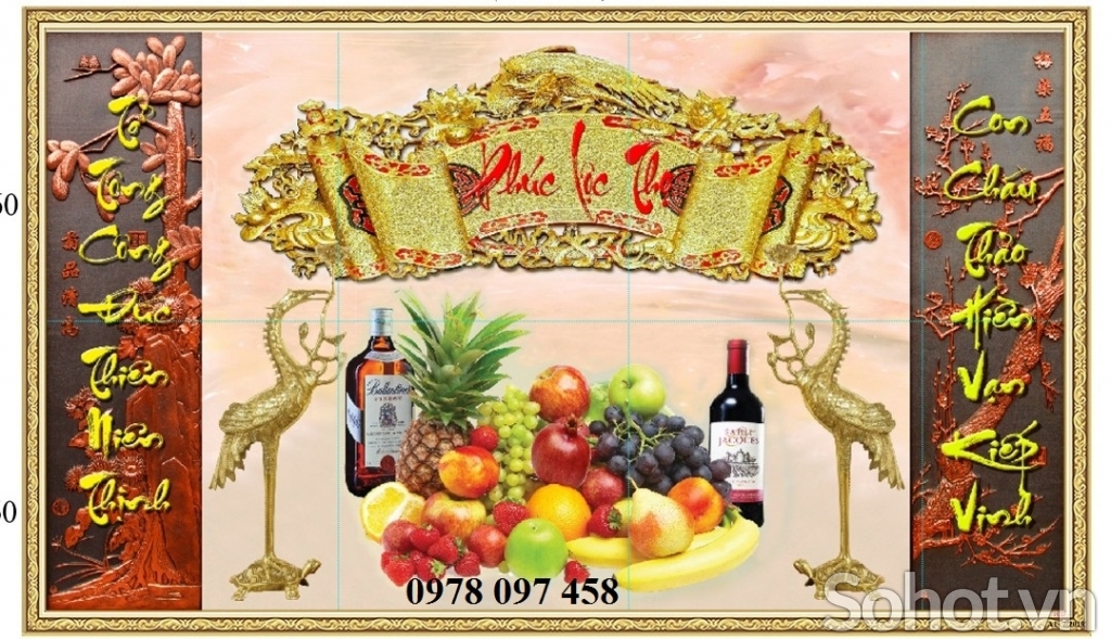 Tranh gạch 3D ốp phòng thờ