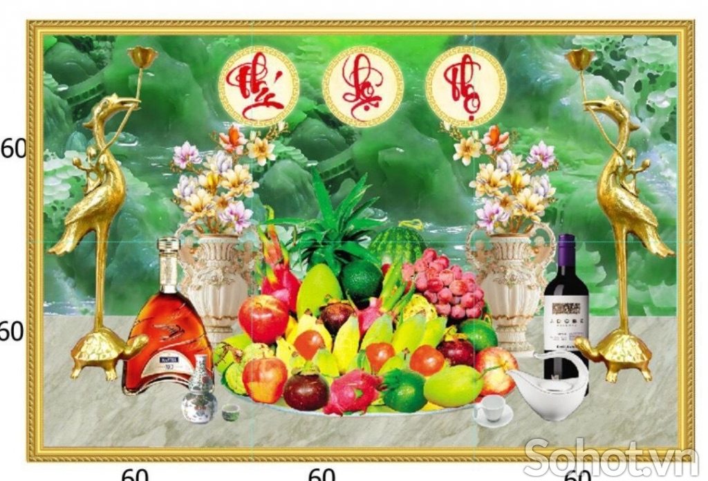 Tranh ốp phòng thờ - gạch tranh 3D
