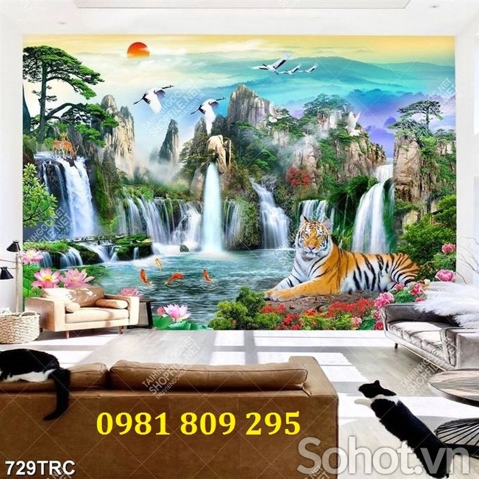 Gạch trang trí 3d hổ