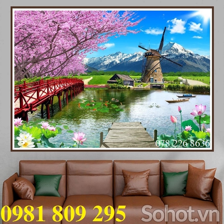 Gạch tranh 3d - gạch 3d phong cảnh trang trí