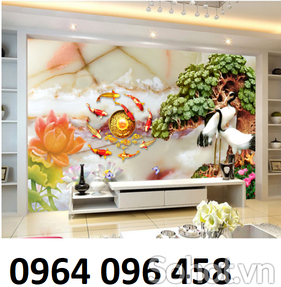 Tranh gạch 3d phong thủy phòng khách - HNBC3
