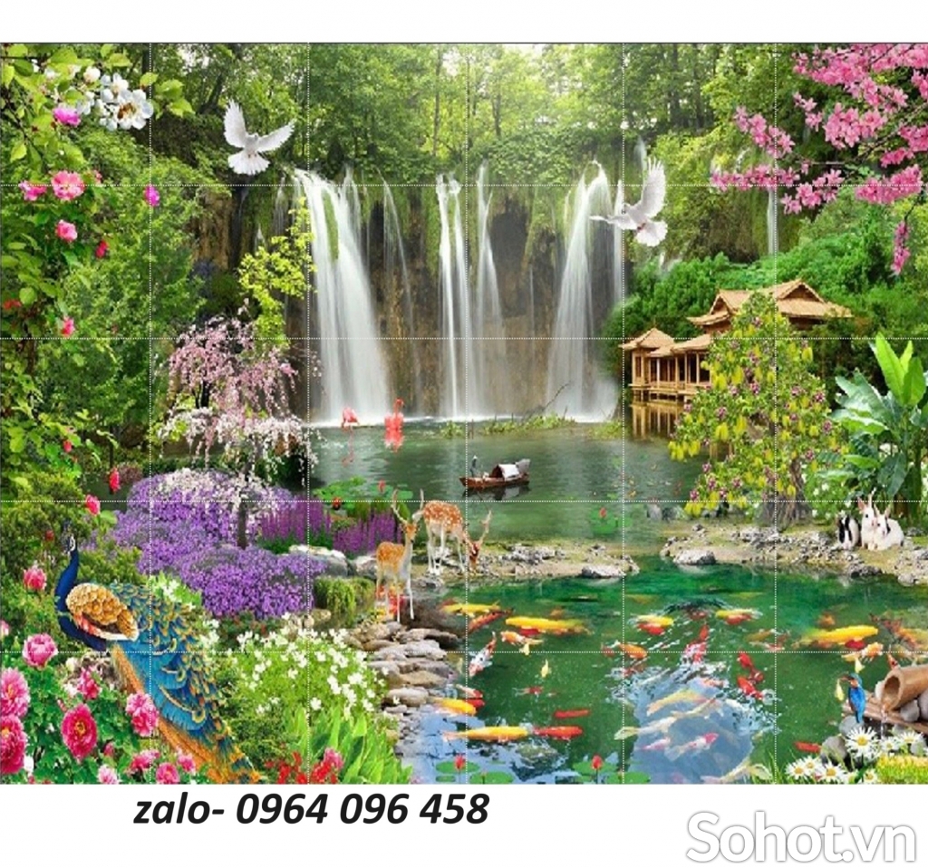 Tranh gạch 3d ốp tường phong cảnh đồng quê - 5689XBV