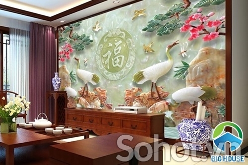 gạch tranh dán tường 3d tranh ngọc - DD3