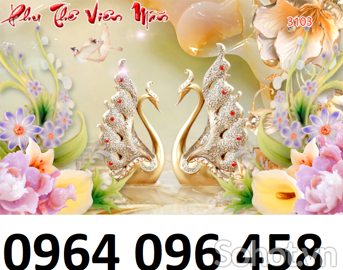 Tranh gạch 3d hoa ngọc - 032XC