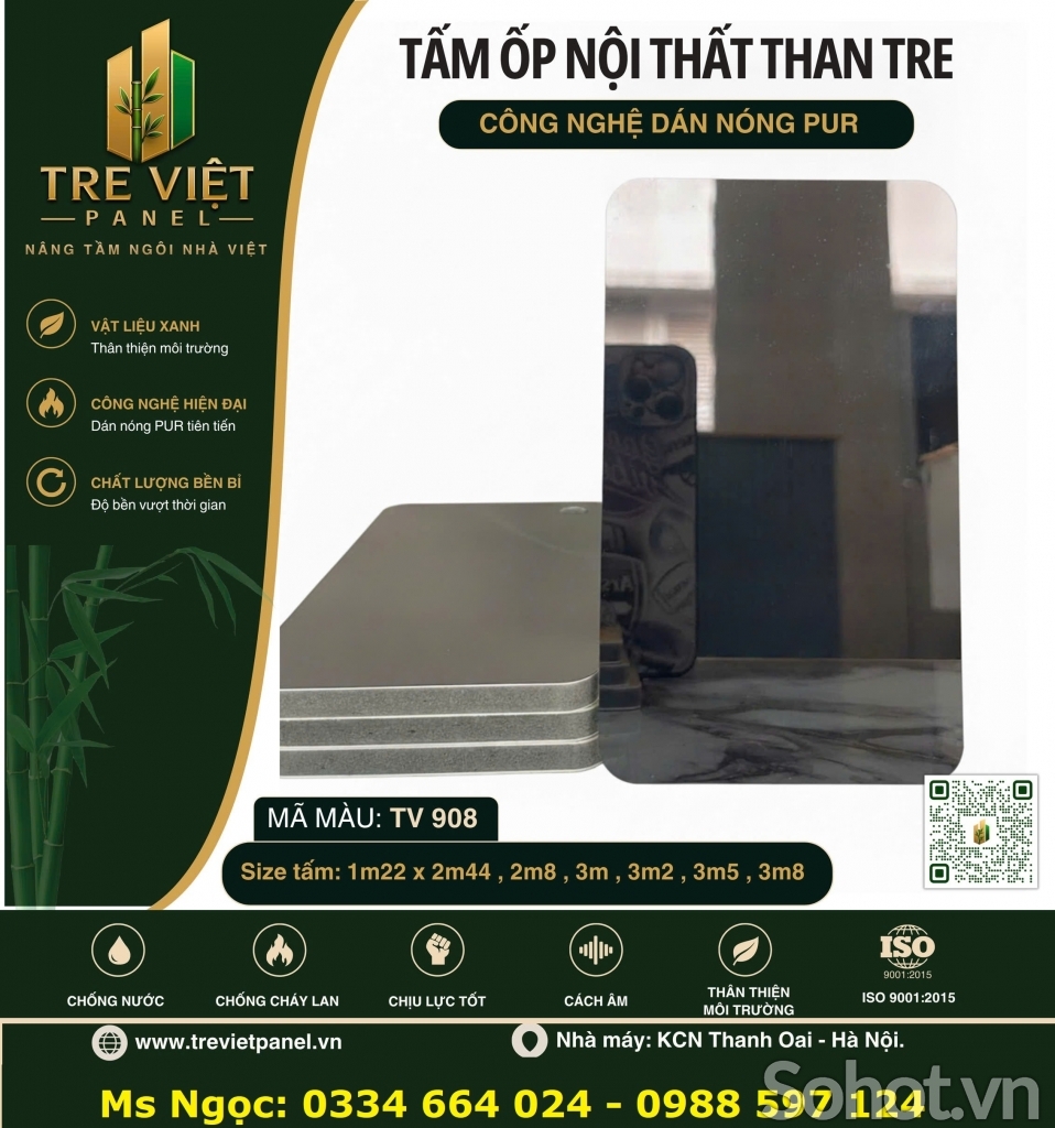 Tấm ốp than tre tráng gương