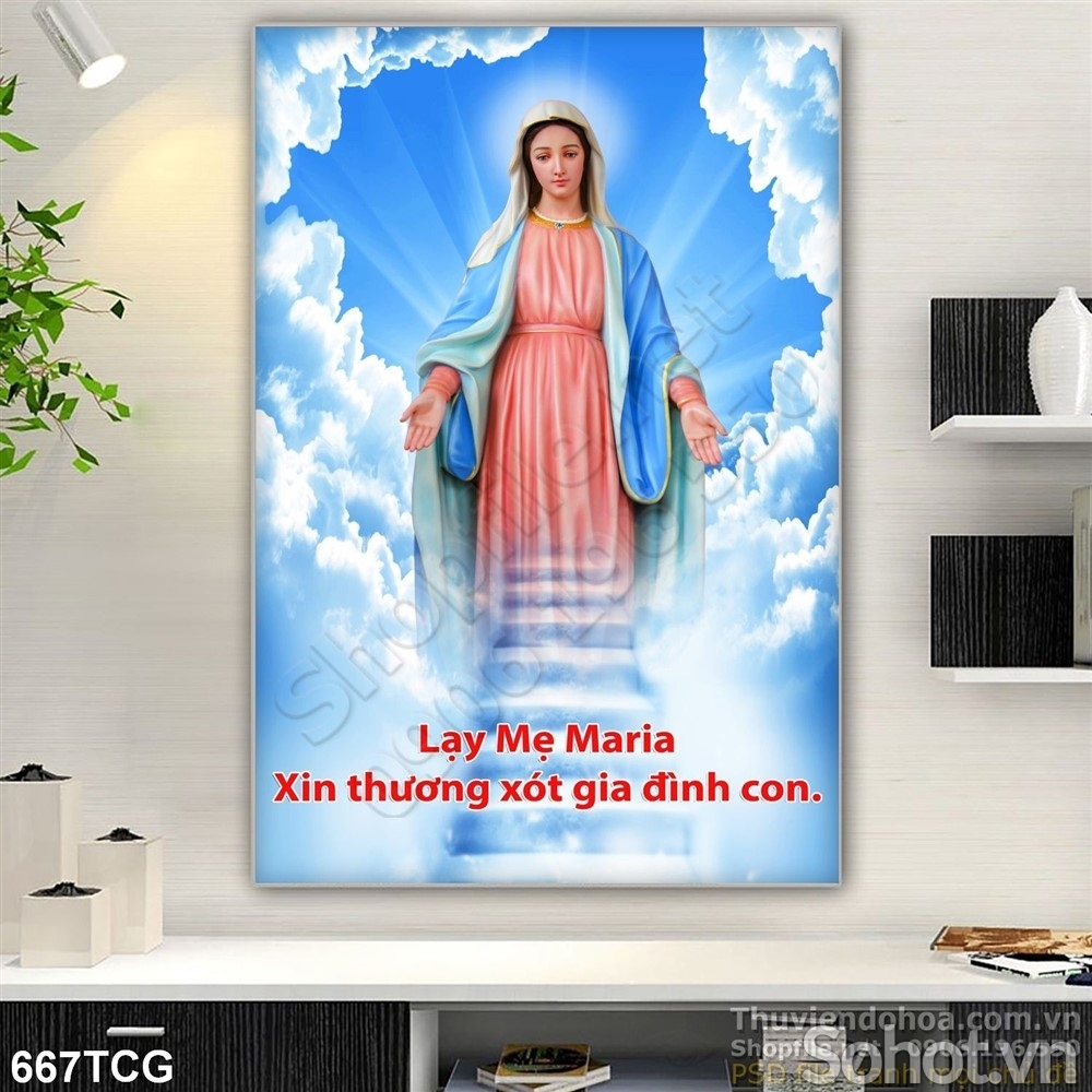 Tranh gạch công giáo hình Đức mẹ Maria - Bình Dương - SoHot.vn