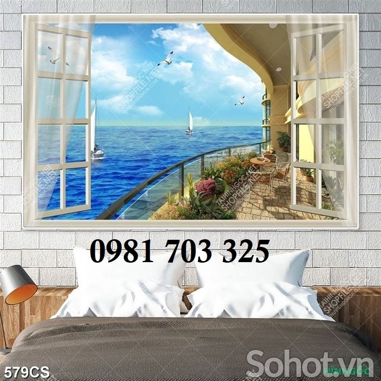 Gạch tranh cửa sổ 3d đẹp