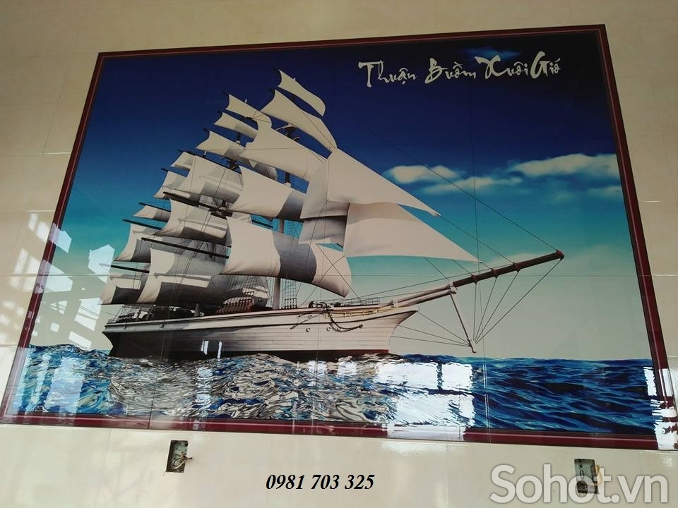 Gạch tranh thuận buồm xuôi gió- gạch 3D