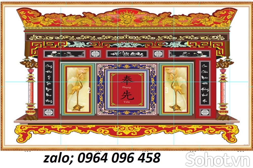 Gạch tranh 3d ốp tường bàn thờ - KCDC4