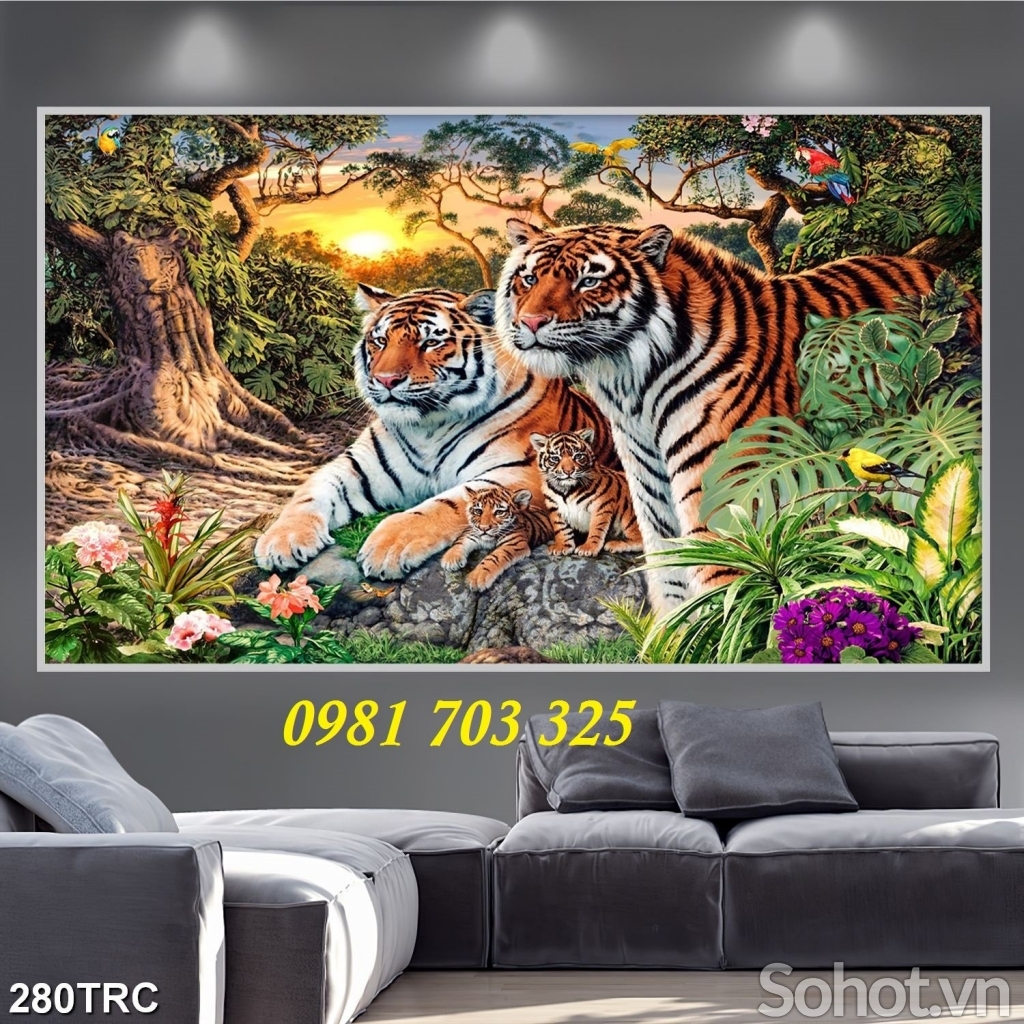 Gạch tranh đẹp hình hổ 3D