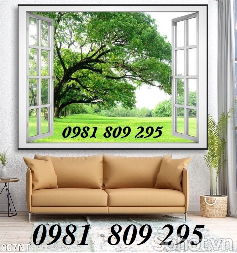 gạch tranh 3d phong cảnh con cò