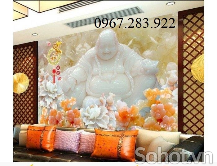 Gạch ốp tường 3D Phật Di Lặc