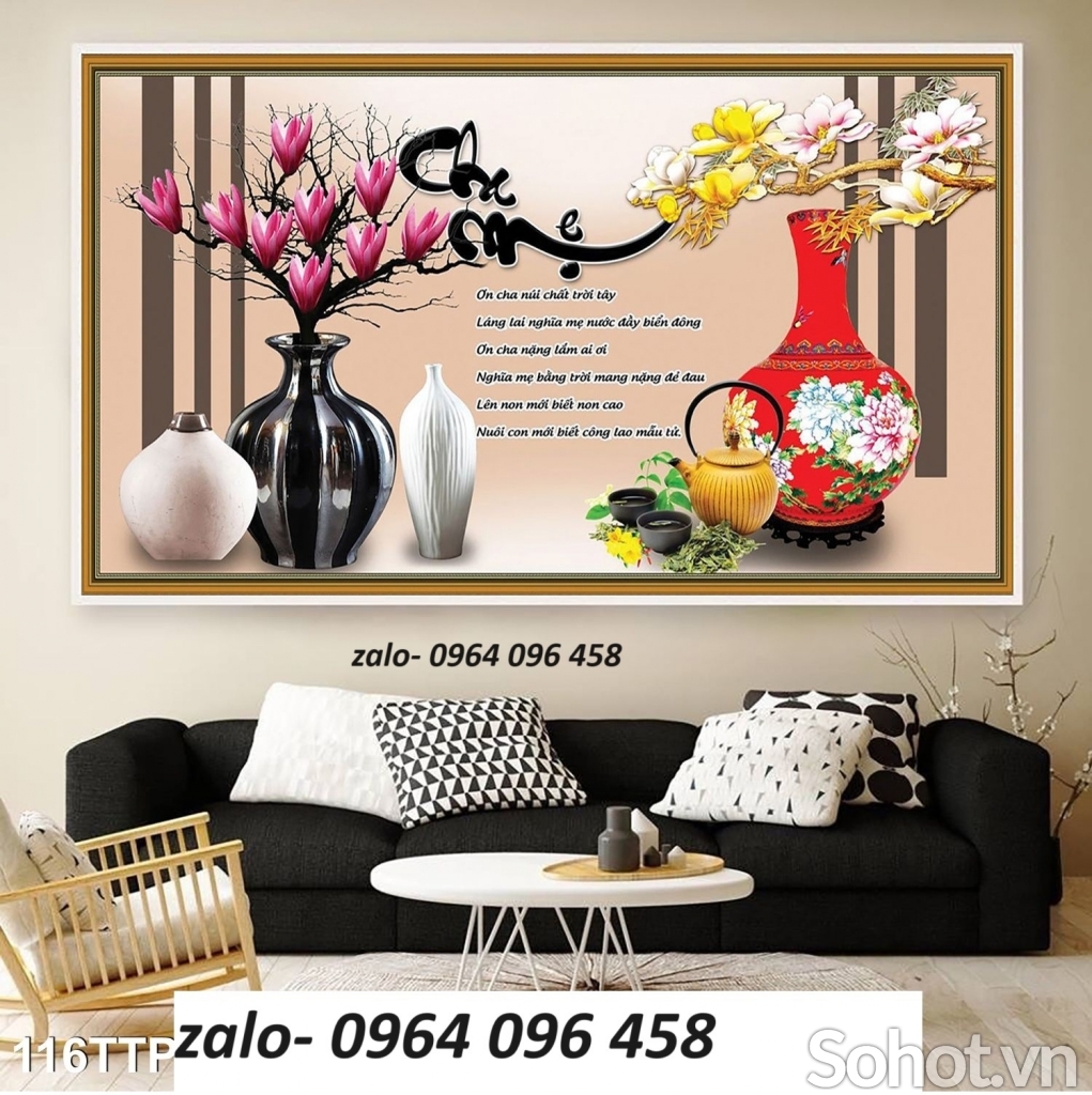 Tranh gạch 3d sứ ngọc trang trí phòng khách - SCX63