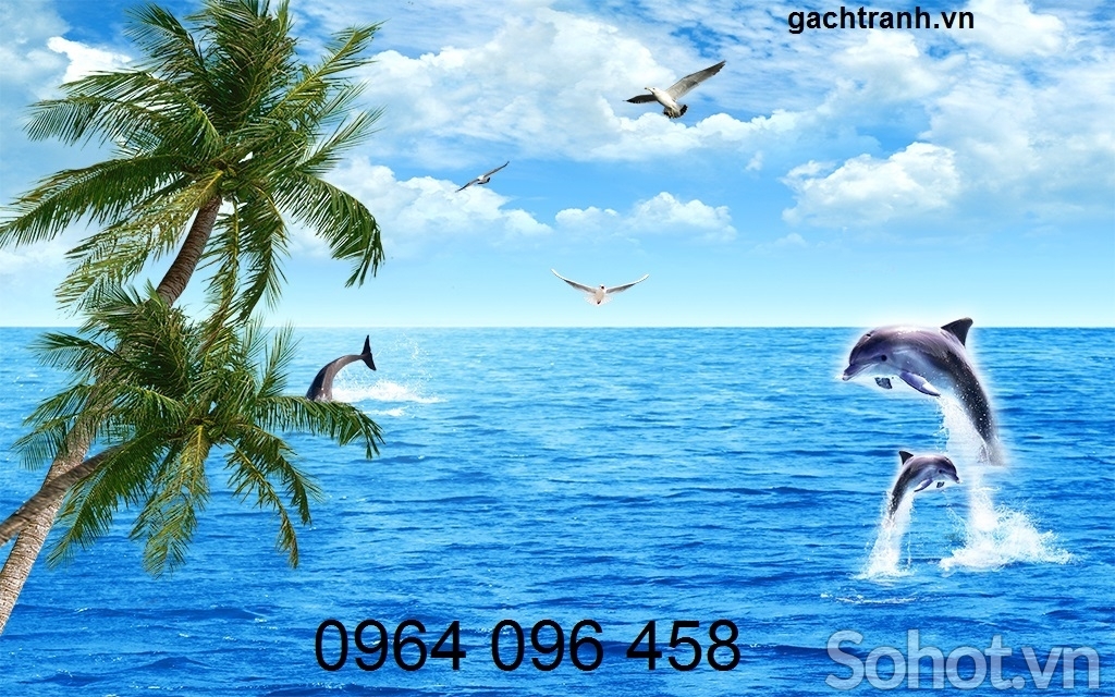Tranh gạch 3d phong cảnh biển - SJK90