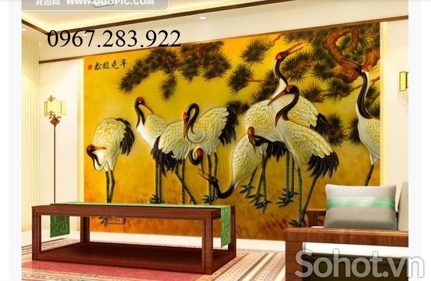 Tranh 3D- Tranh chim Hạc
