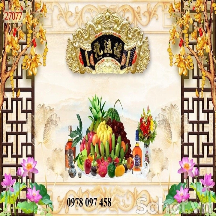 Gạch tranh ốp phòng thờ