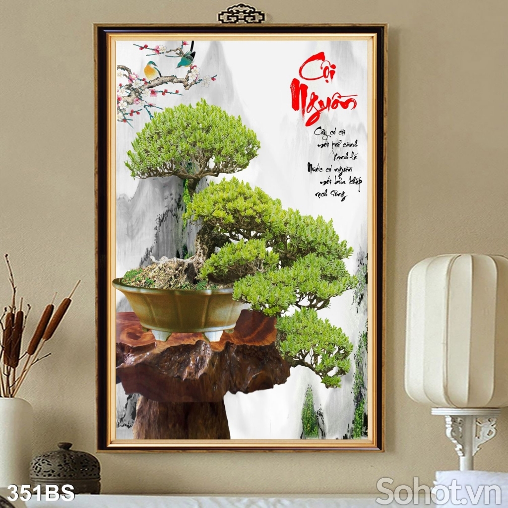 Tranh cây cảnh bonsai trang trí