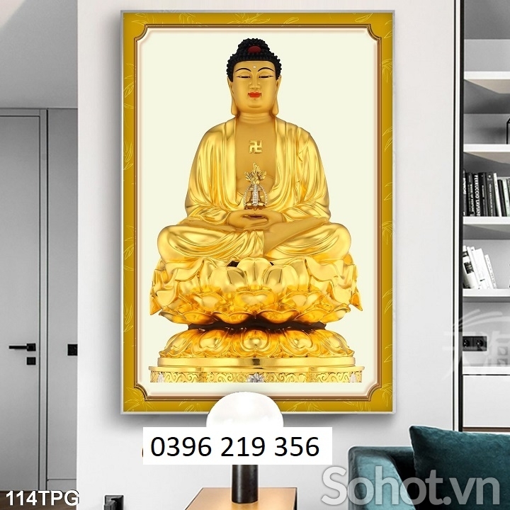 Tranh Phật 3d trang trí phòng khách Phong thủy