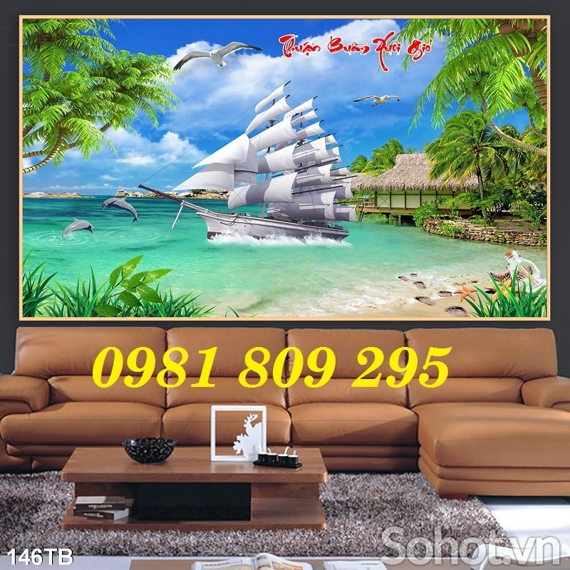 Tranh gạch 3d thuận buồm xuôi gió -AK045