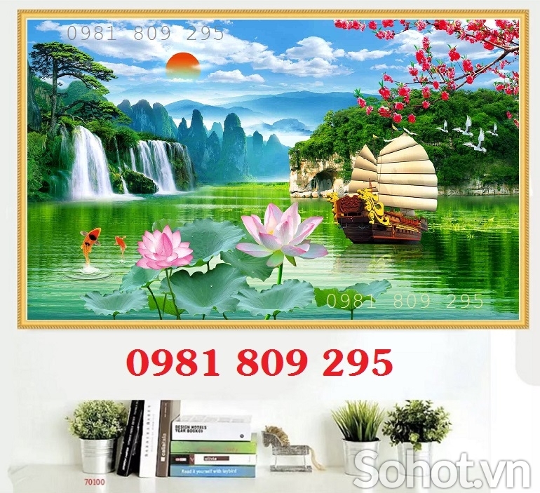 Gạch tranh thuyền buồm , tranh gạch JP211