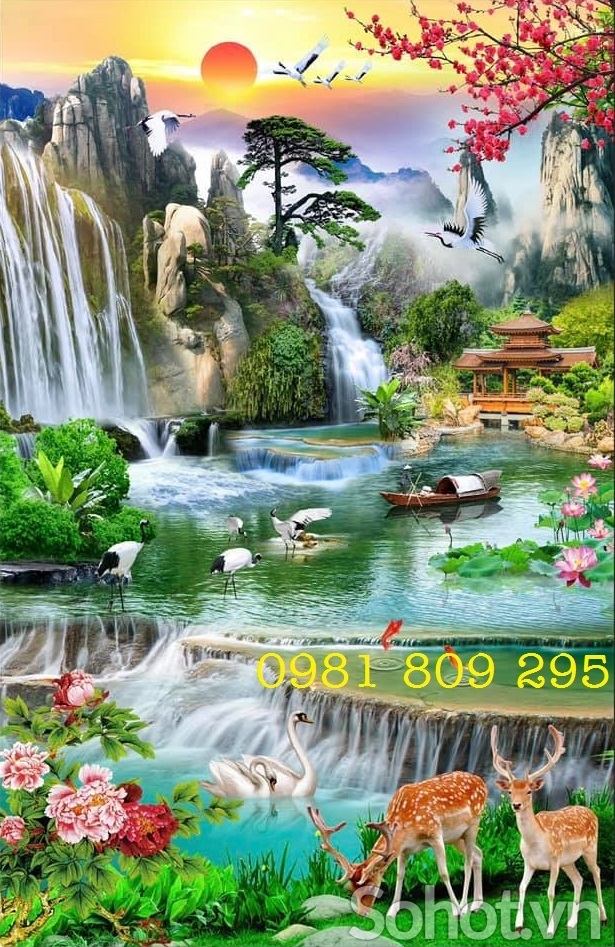 Tranh gạch - tranh phong cảnh đứng 3d