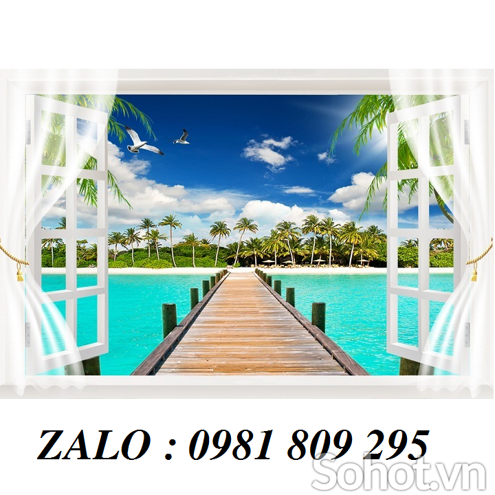 Tranh gạch cửu sổ 3d đẹp HN8383