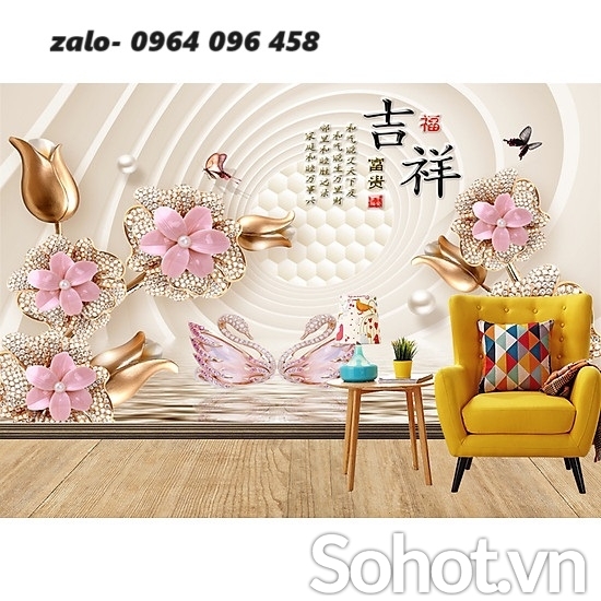 Tranh gạch 3d trang trí phòng khách đẹp - CV89