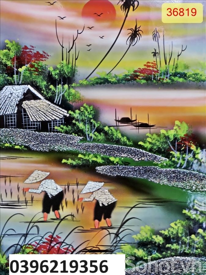 Tranh gạch đồng quê 3D trang trí nhà