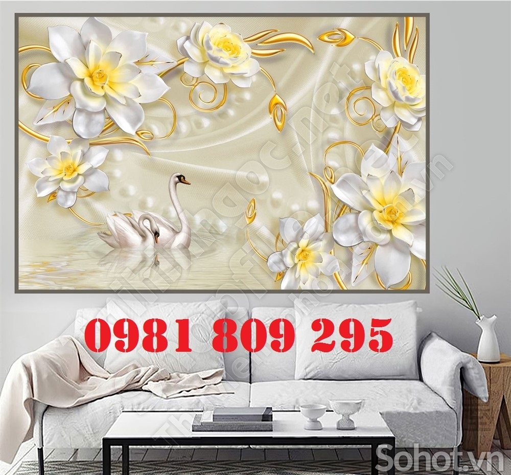 Gạch tranh 3d ốp tường hoa ngọc JHG6
