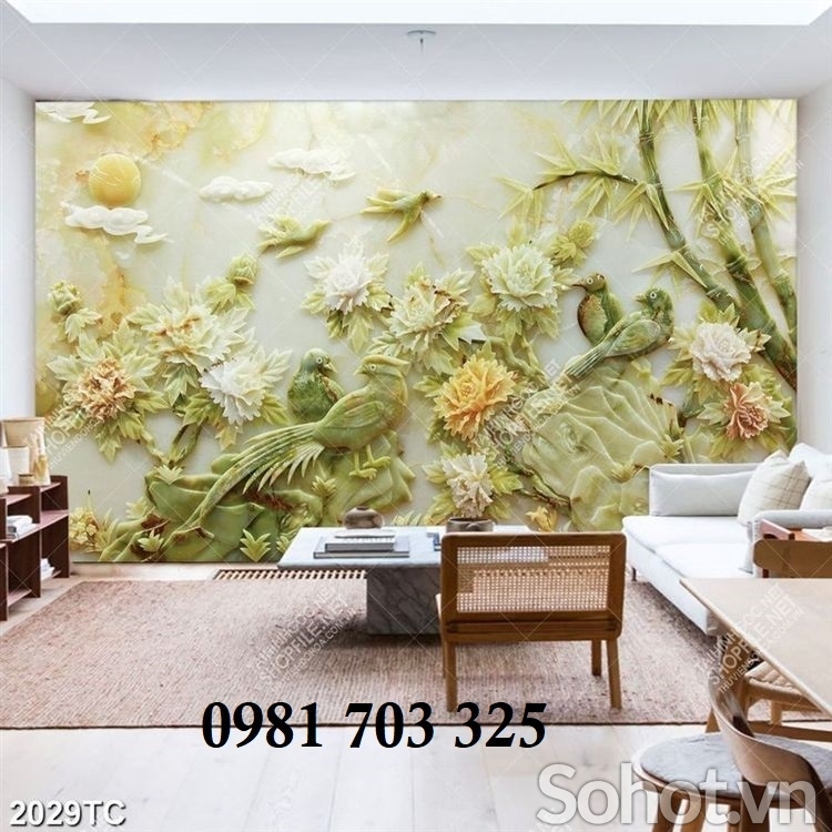 Gạch tranh 3D sứ ngọc ốp tường