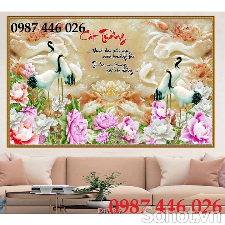 Gạch tranh chim hạc HP837292