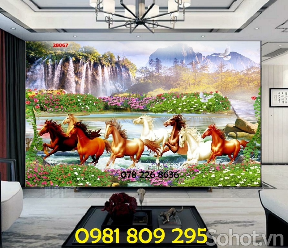 tranh 3d mã đáo thành công - gạch tranh 3d ngựa