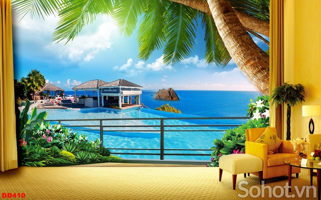 Tranh gạch- gạch tranh 3D phong cảnh biển