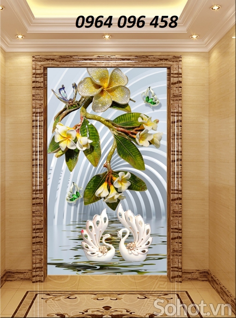 Tranh gạch 3d trang trí phòng khách VXC32