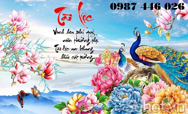 Gạch 3d tranh chim công HP2330