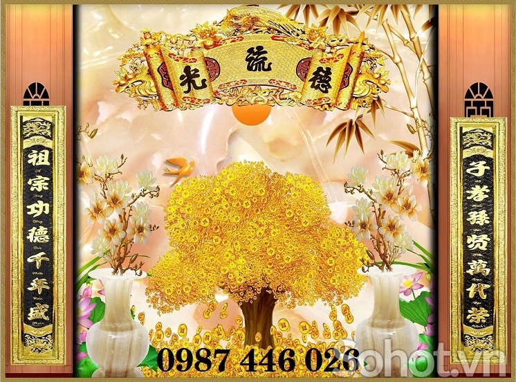 Tranh gạch men phòng thờ HP9273