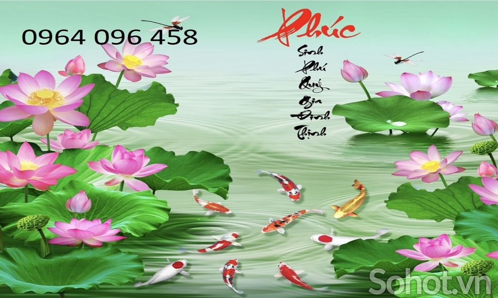 Tranh hoa sen - tranh gạch 3d hoa sen - 34CP