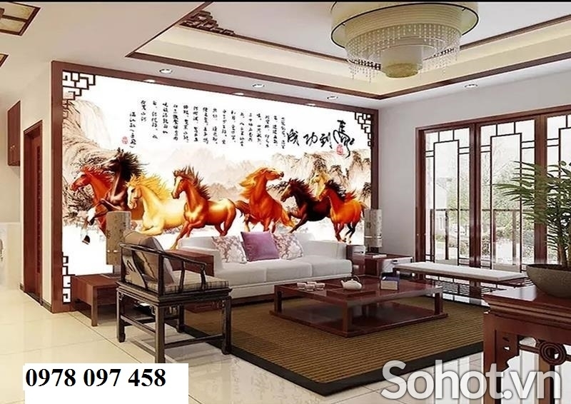 Tranh gạch - tranh mã đáo thành công