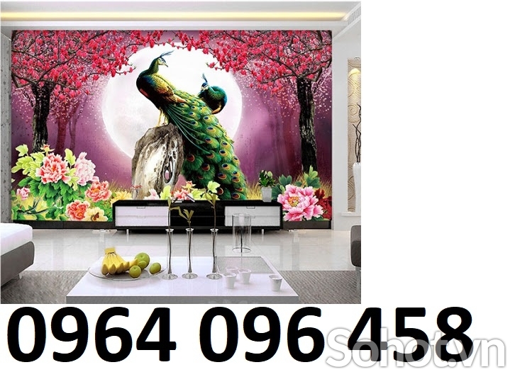 Tranh gạch 3d ốp tường tranh chim công - CN89