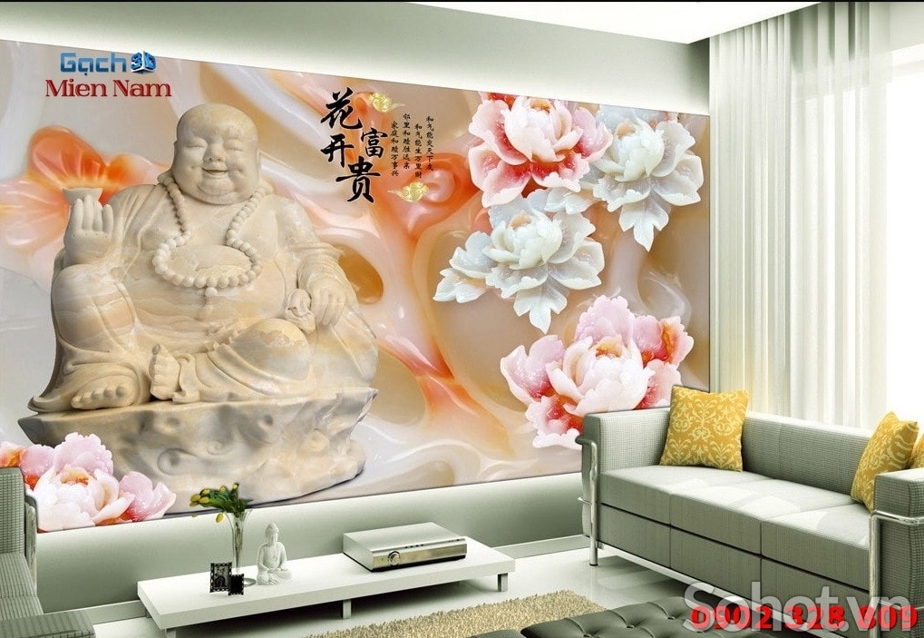 Tranh gạch 3d ốp tường thần tài - 199CV