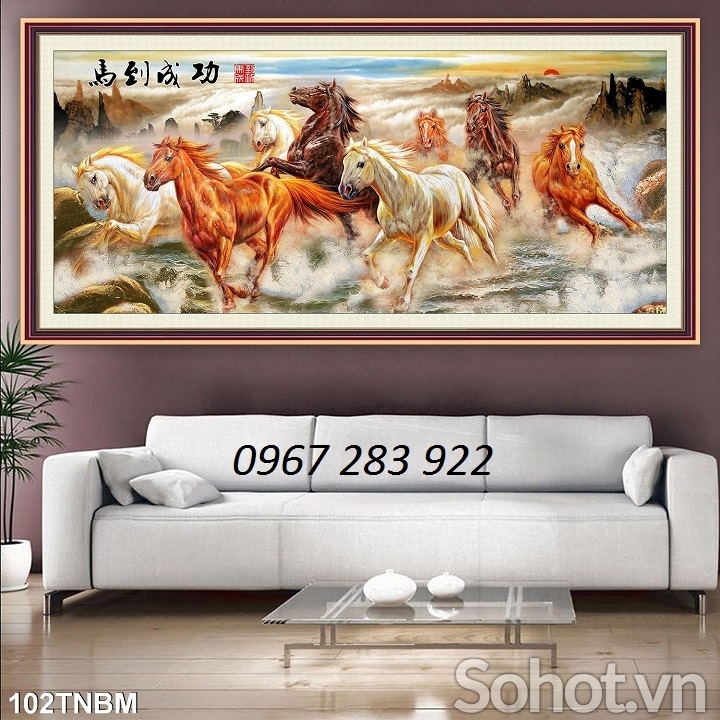 Tranh phong thủy gạch men mã đáo thành công