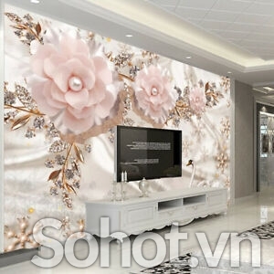 tranh 3d - gạch tranh 3d hoa ngọc - 45XM