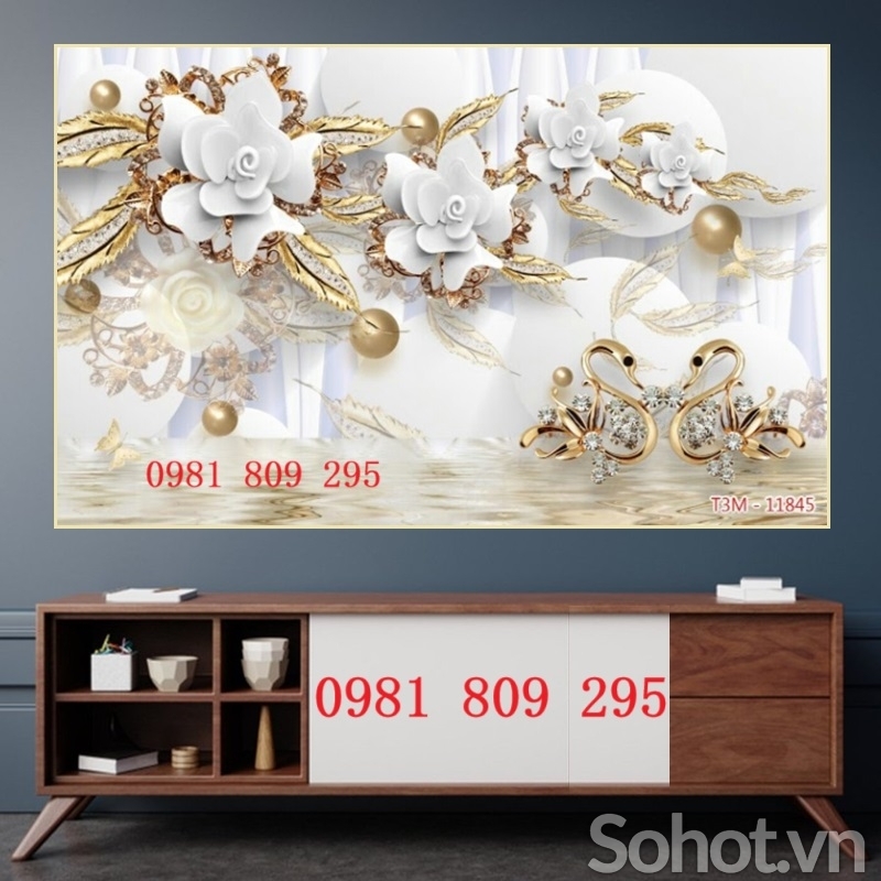 Tranh gạch ốp tường hoa ngọc