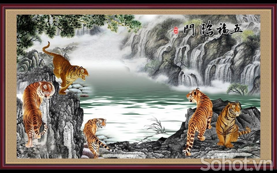 Tranh gạch 3d con hổ - SXC84